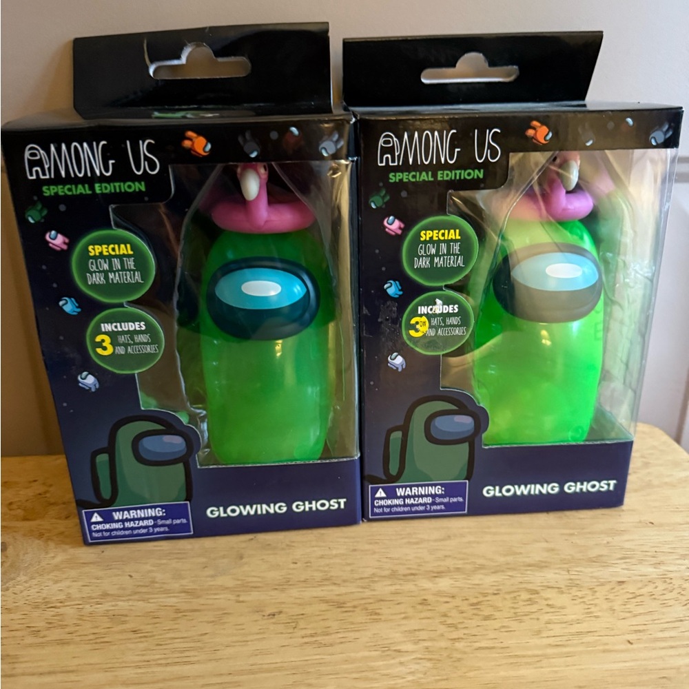 •NIB•{2} Among Us Glow in the Dark Ghost Action Figure Blind Box Special Edition